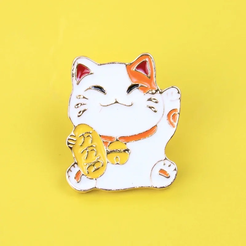 Hunting Outdoor Apparel - Lucky Cat Metallbrosche, kleine Maskottchen-Anstecknadel, Jacken,