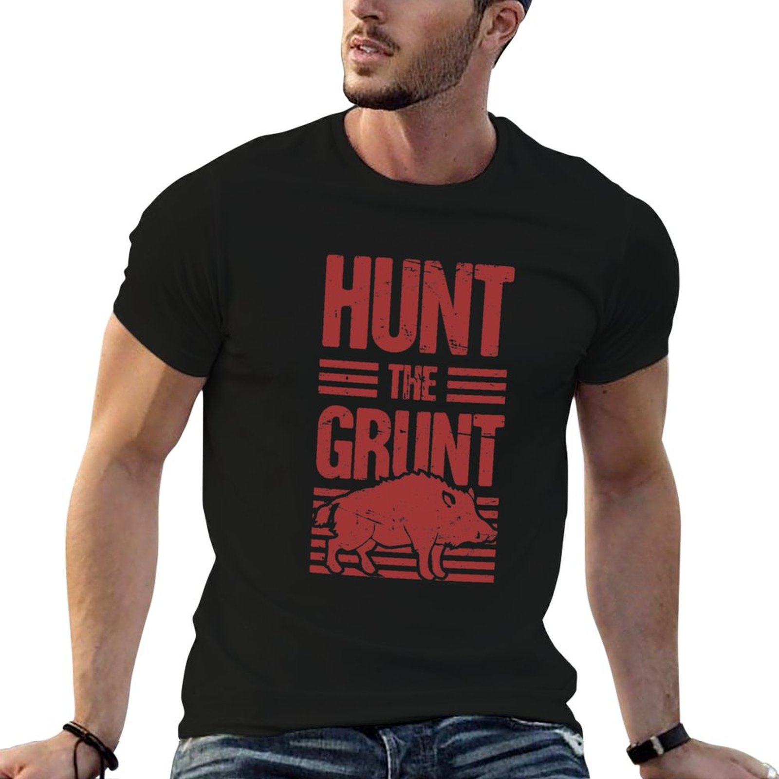 Wildman Hunting & Outdoor Robertson - Wildschweinjagd - Grunt T-Shirt Lässiges Streetwear-Kurzarmshirt