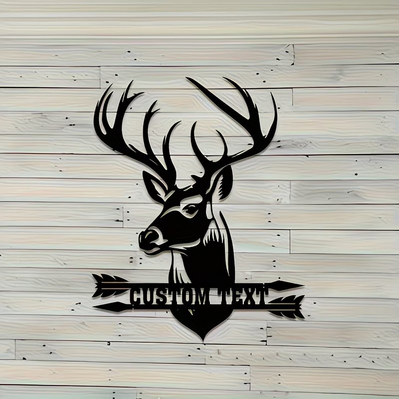 Hunting Outdoor Christmas Decorations - Maßgefertigte Hirschkopf-Metallwandkunst, für Jagdbegeisterte & Outdoor-Dekoration,